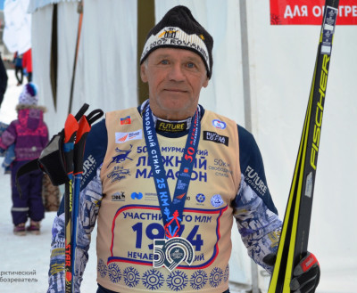 ФОТО ДНЯ: Участник первого мурманского марафона Геннадий Нечаев